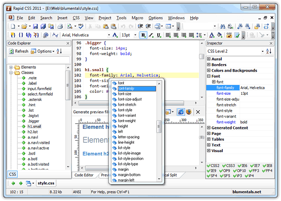Rapid CSS Editor 2011 Screenshot